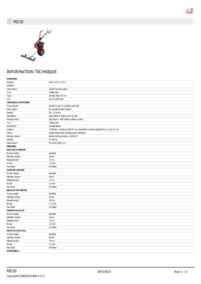 Terre - Motobineuses - Motofaucheuse BILAMA M210