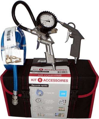 Compresseurs, outils pneumatiques - Accessoires - Kit 6 accessoires d'air