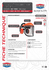 Equipement et protection individuelle - Sécurité - Casque visière protection auditive
